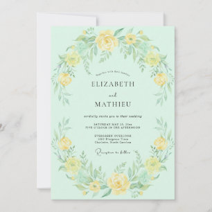 Mint Green Sunny Spring Wedding Invitation