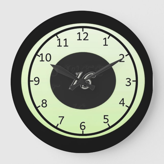 Mint Green Sweet 16 Large Clock (Front)