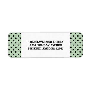 Mint Green Sweet Polka Dot Holiday Address Labels