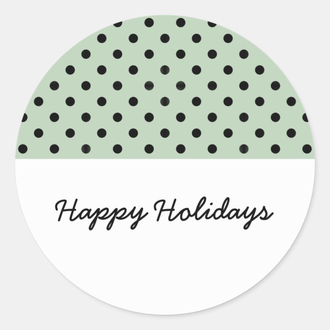 Mint Green Sweet Polka Dot Holiday Stickers (Front)