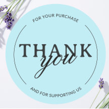 Mint Green Thank you Feminine Minimalist Sticker