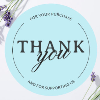 Mint Green Thank you Feminine Minimalist Sticker