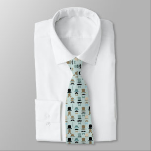 Mint Green Tiled Hats Designer Tie