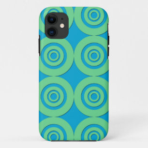 Mint Green Turquoise Circles Modern Pattern Case-Mate iPhone Case