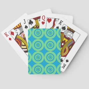 Mint Green Turquoise Circles Modern Pattern Playing Cards