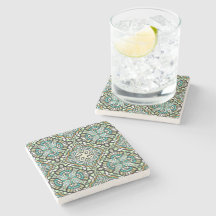 Mint Green Turquoise Hip Bohemian Bali Art Motif