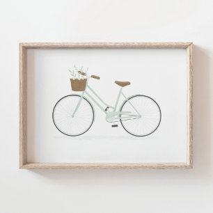 Mint Green Vintage Bike Poster