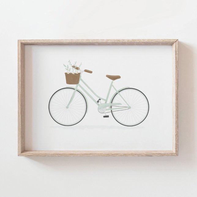 Mint Green Vintage Bike  Poster (Creator Uploaded)