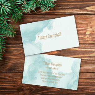 Mint Green Watercolor Beauty Business Branding Card