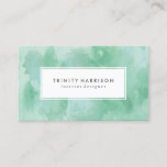 Mint Green Watercolor | Chic Modern Business Card<br><div class="desc">A simple and chic business card with a mint green watercolor wash background. Add company details to the back of the card.</div>