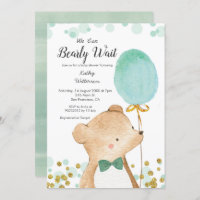 MInt Green We can bearly wait baby shower