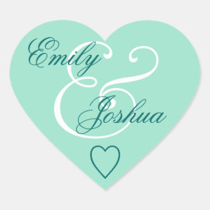 Mint Green Wedding Envelope Seal Bride Groom V03