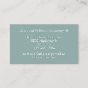 Mint Green Wedding Information Card