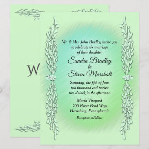 Mint Green Wedding Invitation