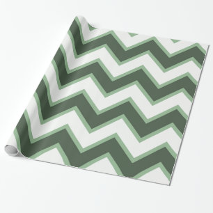 Mint Green White Chevron Stripes Father's Day Wrapping Paper