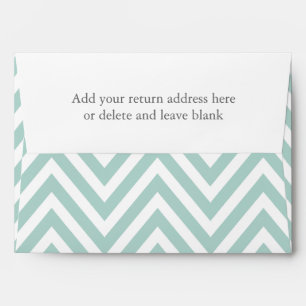Mint Green White Chevron Zig Zag Pattern Envelope