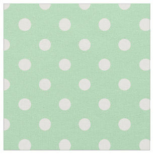 Mint Green & White Dots Fabric