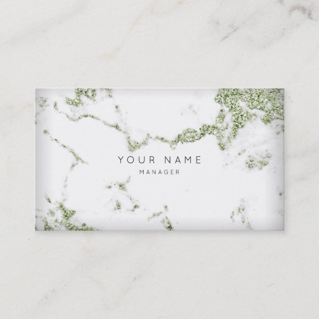 Mint Green White Grey Carrara Marble Appointment Card (Front)