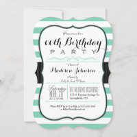 Mint Green & White Stripes Birthday Party