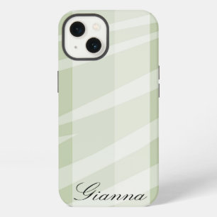Mint Green White Zebra Stripes iPhone 13 Case