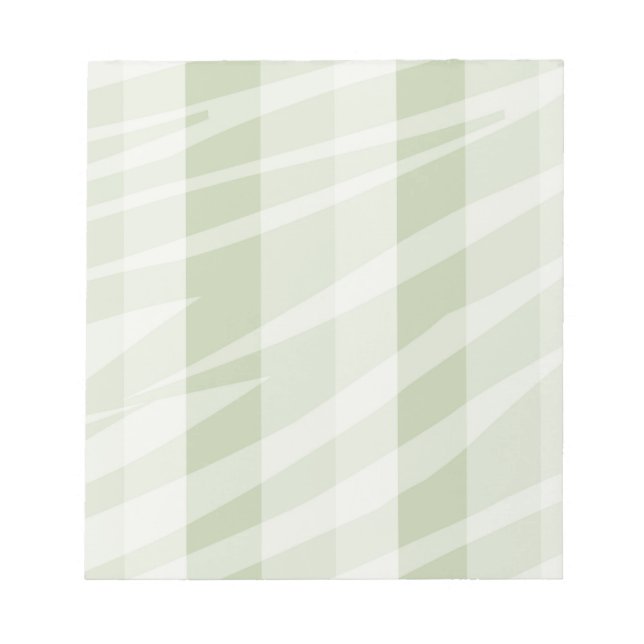 Mint Green White Zebra Stripes Notepad (Front)