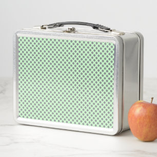 Mint Green with Grey Polka Dots by Shirley Taylor Metal Lunch Box