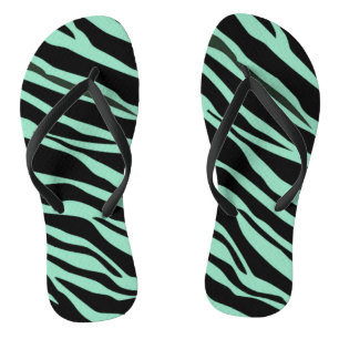 Mint Green Zebra Striped Jandals
