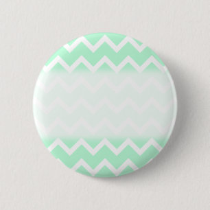 Mint Green Zigzag Chevron Stripes. 6 Cm Round Badge