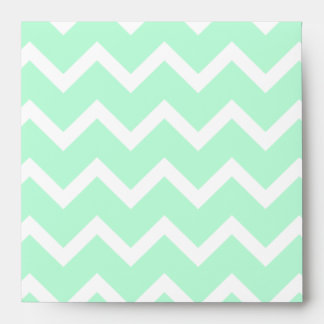 Mint Green Zigzag Chevron Stripes. Envelope