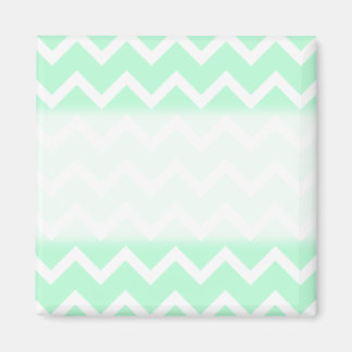 Mint Green Zigzag Chevron Stripes. Magnet
