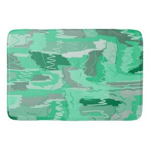 Mint Greenery Abstract Bath Mat