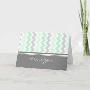 Mint Grey Baby Shower Hostess Thank You Card