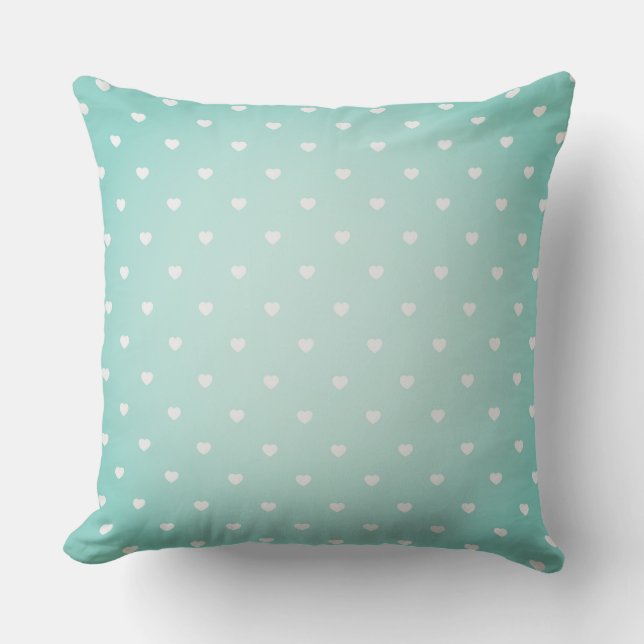Mint Heart Pattern Cushion (Front)