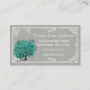 Mint Heart Tree Business Card