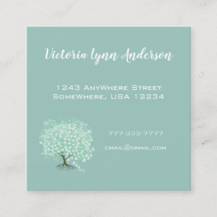 Mint Heart Tree Business Card