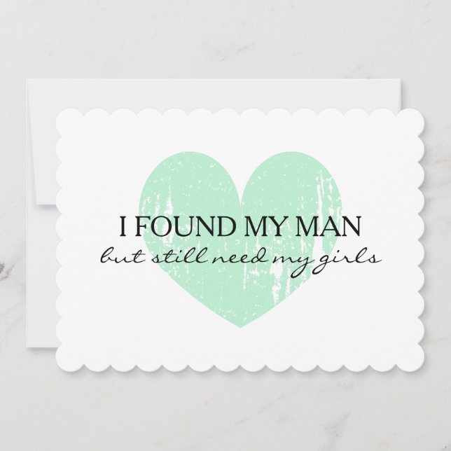 Mint heart Will you be my bridesmaid request cards (Front)