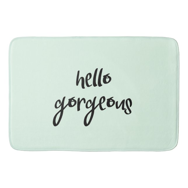 Mint Hello Gorgeous Bath Mat (Front)