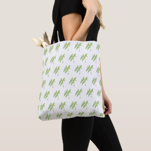 Mint herb botanical plants green garden watercolor tote bag