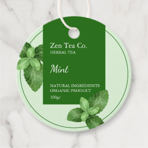 Mint Herbal Tea Business Tag