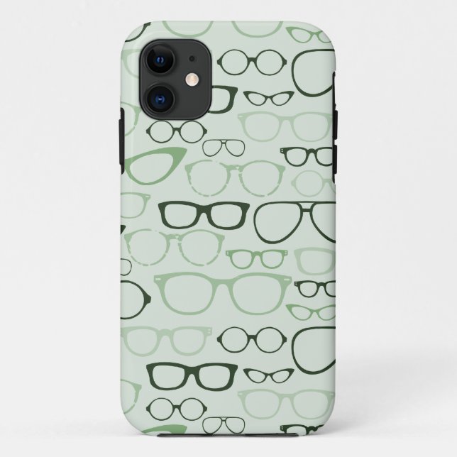 Mint Hipster Glasses Case-Mate iPhone Case (Back)