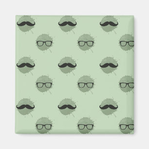 Mint Hipster Moustaches Magnet