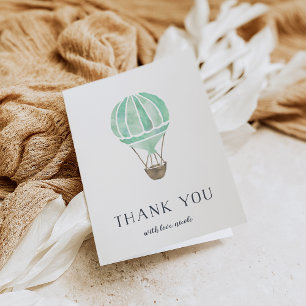 Mint Hot Air Balloon Personalised Thank You Card