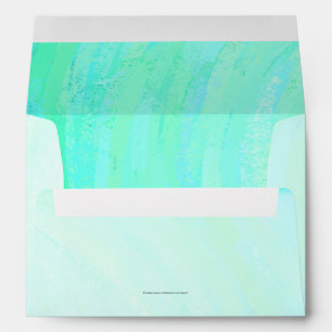 Mint Ice Blue and Black Monogram Envelope