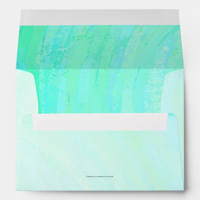Mint Ice Blue and Black Monogram Envelope (Back (Bottom))