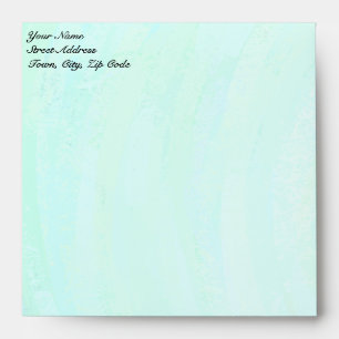 Mint Ice Blue and Black Monogram Envelopes