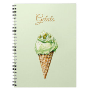 Mint Ice Cream Gelato Birthday  Notebook