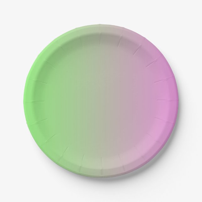 MINT ICE CREAM Pink + Green Gradient Paper Plates (Front)