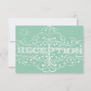 Mint Jade Victorian Typography Response Card