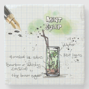 Mint Julep Drink Stone Coaster