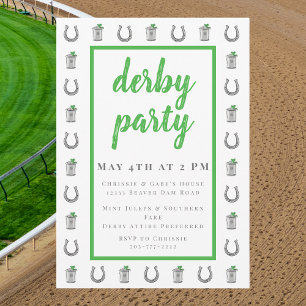 Mint Julep & Horseshoe Border Derby Preppy Race Invitation